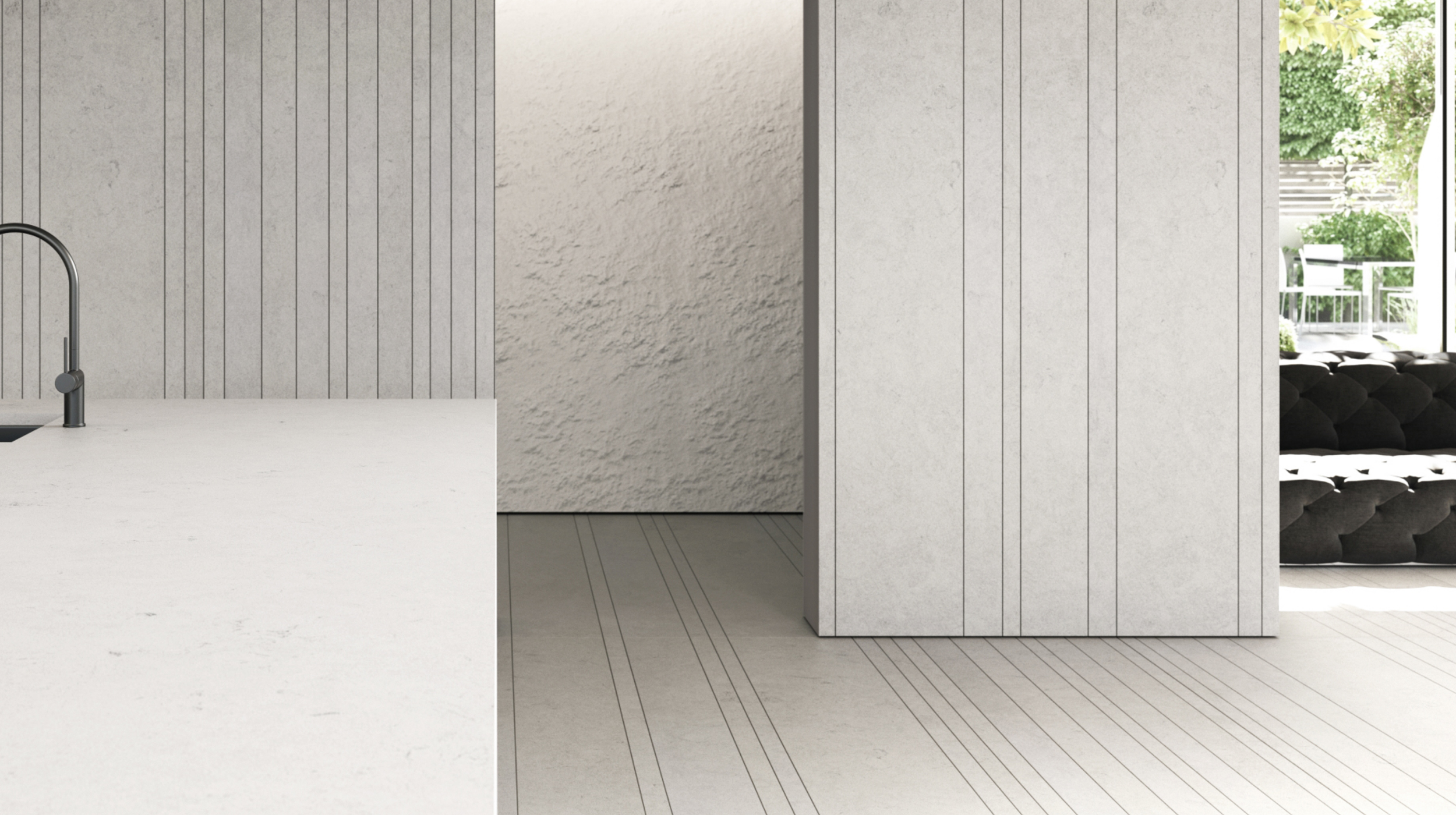 COMPAC. Superficies decorativas de Obsidiana, Mármol y Cuarzo.